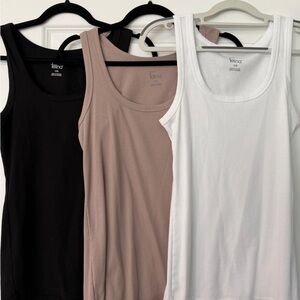 Felina Ribbed Tank Tops in Black, Taupe, White